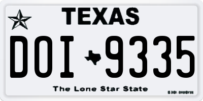 TX license plate DOI9335