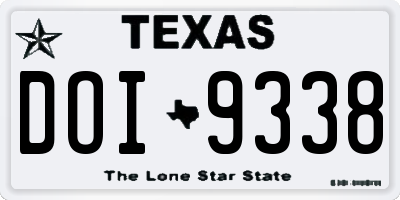 TX license plate DOI9338