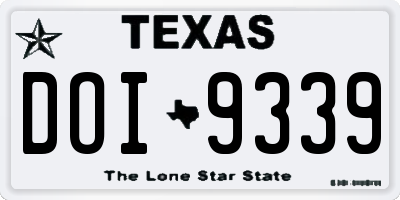 TX license plate DOI9339