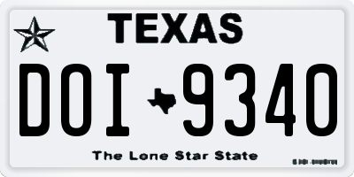 TX license plate DOI9340