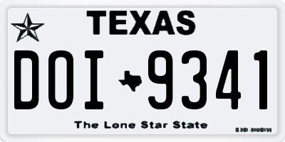 TX license plate DOI9341