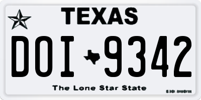TX license plate DOI9342