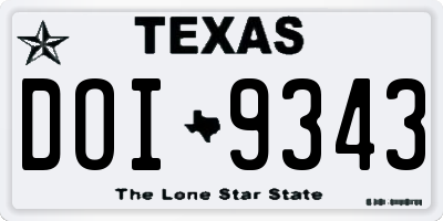 TX license plate DOI9343