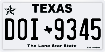 TX license plate DOI9345