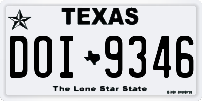 TX license plate DOI9346