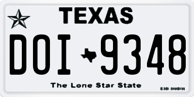 TX license plate DOI9348