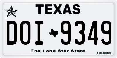 TX license plate DOI9349