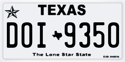 TX license plate DOI9350