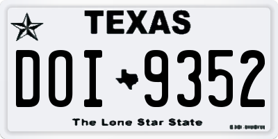 TX license plate DOI9352