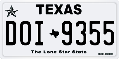 TX license plate DOI9355