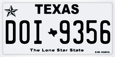 TX license plate DOI9356