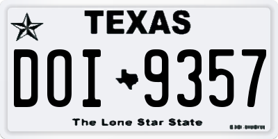 TX license plate DOI9357