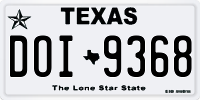 TX license plate DOI9368