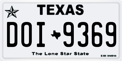 TX license plate DOI9369