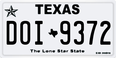 TX license plate DOI9372