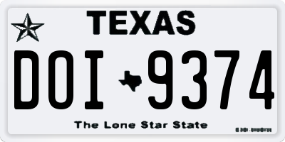 TX license plate DOI9374