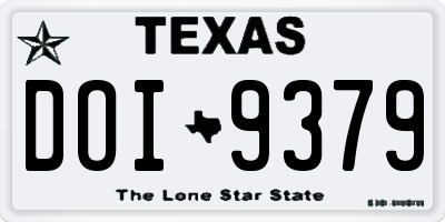 TX license plate DOI9379