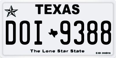 TX license plate DOI9388