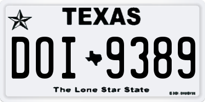 TX license plate DOI9389