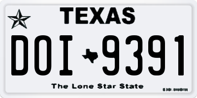 TX license plate DOI9391