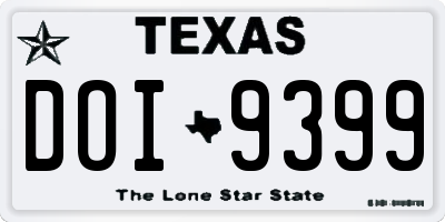 TX license plate DOI9399