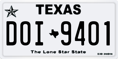 TX license plate DOI9401