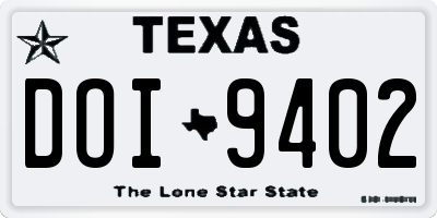 TX license plate DOI9402