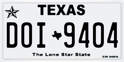 TX license plate DOI9404