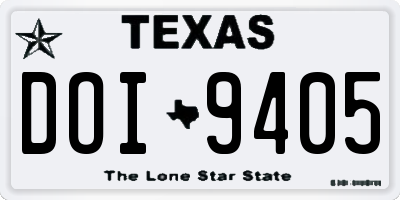 TX license plate DOI9405