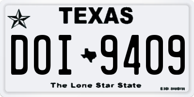 TX license plate DOI9409
