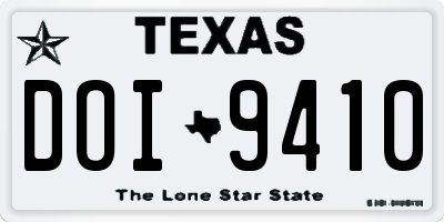 TX license plate DOI9410