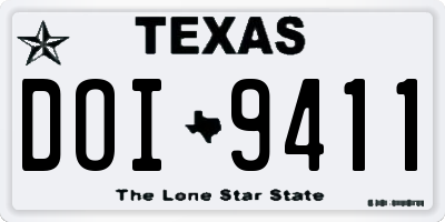 TX license plate DOI9411