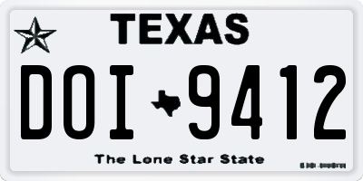 TX license plate DOI9412