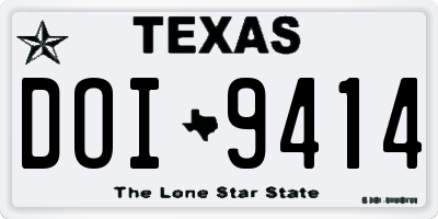 TX license plate DOI9414