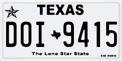 TX license plate DOI9415