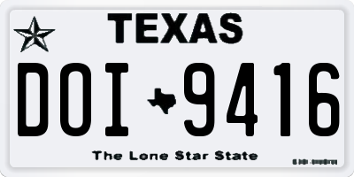 TX license plate DOI9416