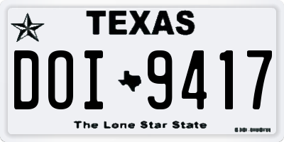 TX license plate DOI9417