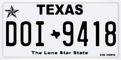 TX license plate DOI9418