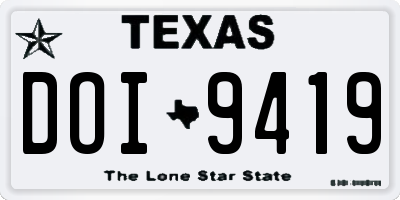 TX license plate DOI9419
