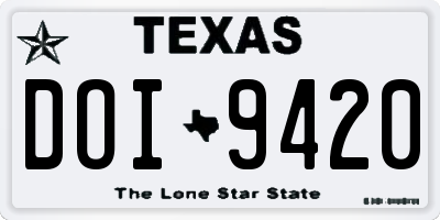 TX license plate DOI9420