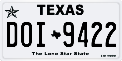 TX license plate DOI9422