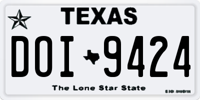 TX license plate DOI9424