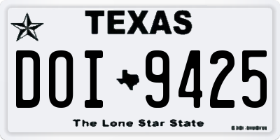 TX license plate DOI9425