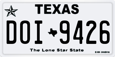 TX license plate DOI9426