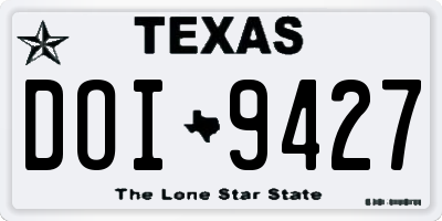 TX license plate DOI9427