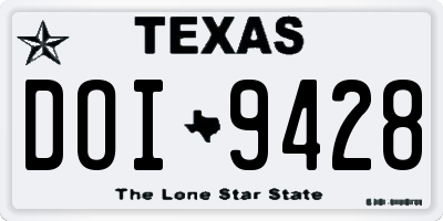 TX license plate DOI9428