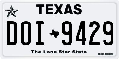 TX license plate DOI9429