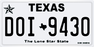 TX license plate DOI9430