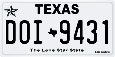 TX license plate DOI9431