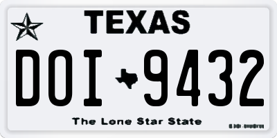 TX license plate DOI9432